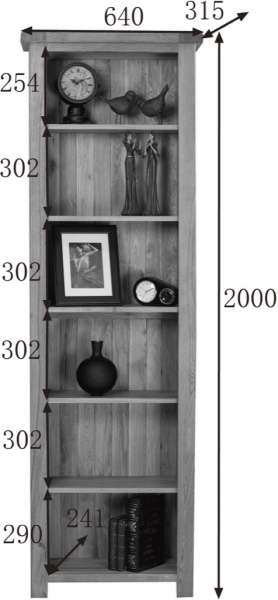 6' NARROW BOOKCASE