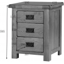 3 DRAWER BEDSIDE