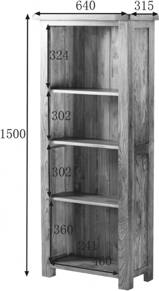 5' NARROW BOOKCASE