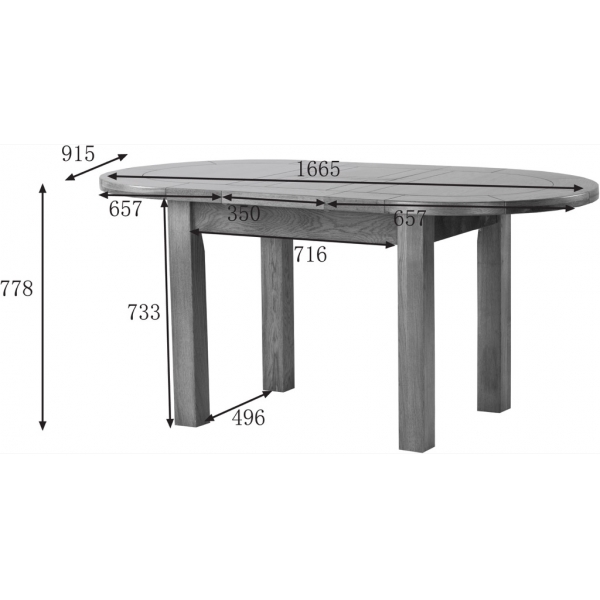 SMALL D-END EXTENDING TABLE