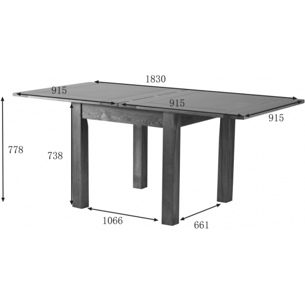 3' X 3' FLIP TOP EXTENDING TABLE